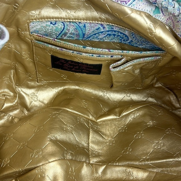 NWT La Gioe di Toscana by Sharon Gioe Leather Paisley Italian Purse Large - Picture 5 of 16